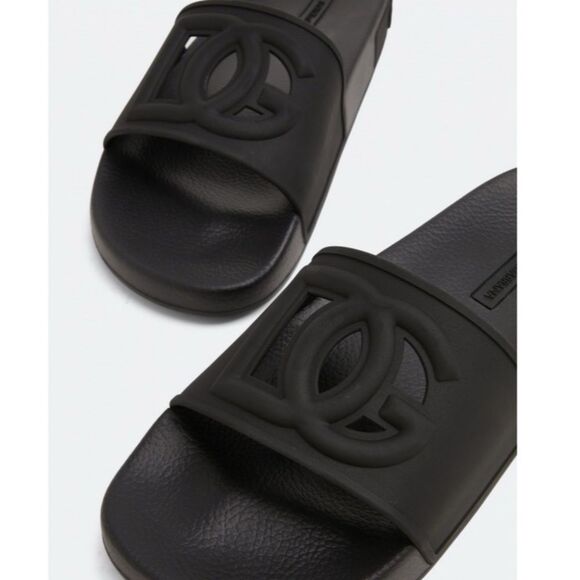 Dolce & Gabbana Rubber beachwear sliders with DG logo, New, Size 35 - Picture 4 of 15